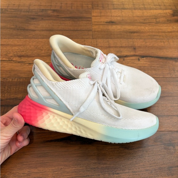 Kizik Shoes - Kizik Athens 2 Hands Free Sneakers Women’s White Rainbow Comfort Size 6 EUC